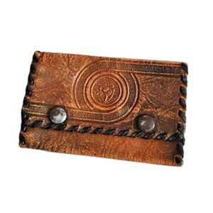 1920s Vintage Hand Tooled Leather Key Holder, Arts and Crafts, 1924